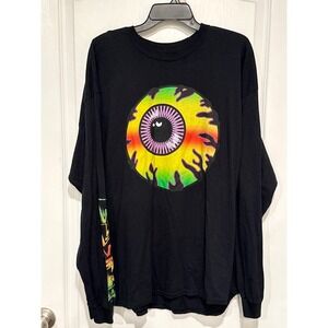 Mishka NYC Mens Black Long Sleeve T Shirt Large Reggae Eyeball Graphic Size XXL